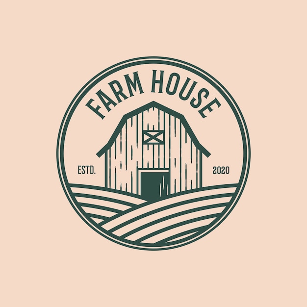 plantilla de diseño de logotipo vintage casa de granja