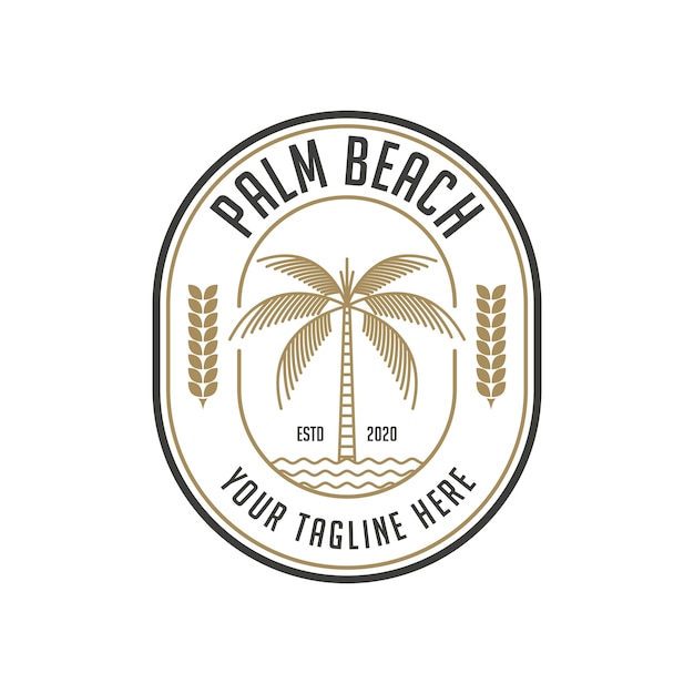 Plantilla de diseño de logotipo vintage de Palm Beach