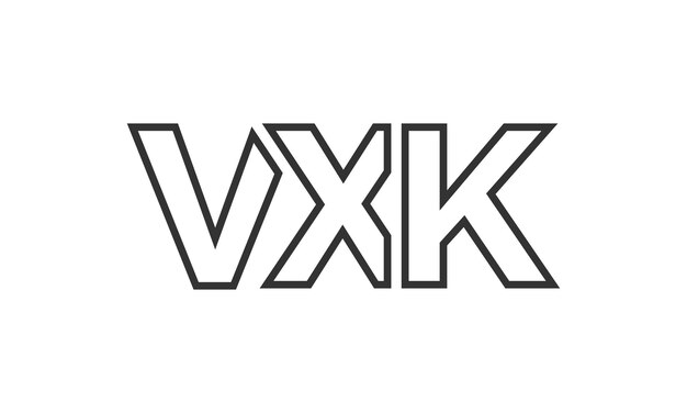 plantilla de diseño de logotipo de VXK con texto en negrita fuerte y moderno logotipo vectorial basado en inicial con tipografía simple y mínima identidad de empresa de moda