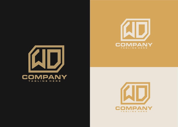 Vector plantilla de diseño de logotipo wd de letra inicial de monograma moderno