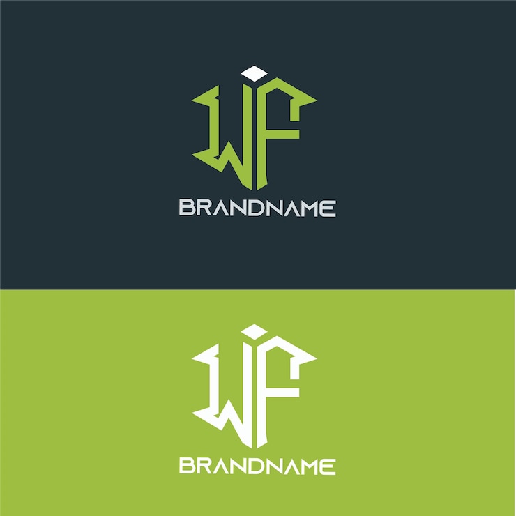 Vector plantilla de diseño de logotipo wf de letra inicial de monograma moderno