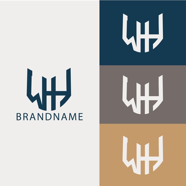 Plantilla de diseño de logotipo whh de letra inicial de monograma moderno