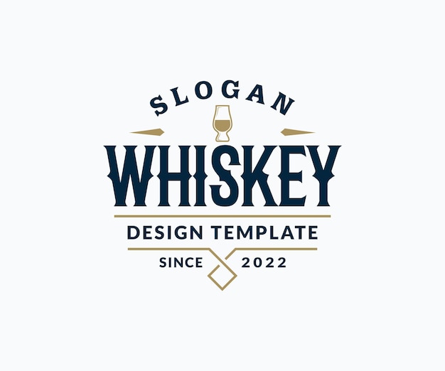 Plantilla de diseño de logotipo de whisky. Logotipo de vino