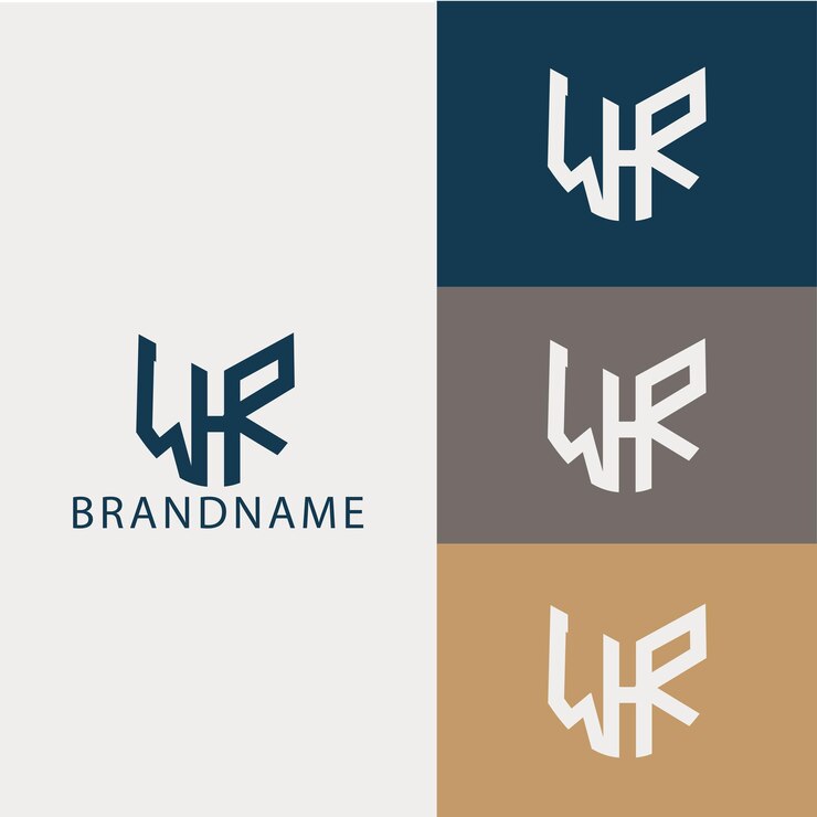 Vector plantilla de diseño de logotipo whr de letra inicial de monograma moderno