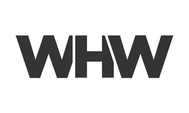 plantilla de diseño de logotipo WHW con texto en negrita fuerte y moderno logotipo vectorial basado en inicial con tipografía simple y minimalista identidad de empresa de moda