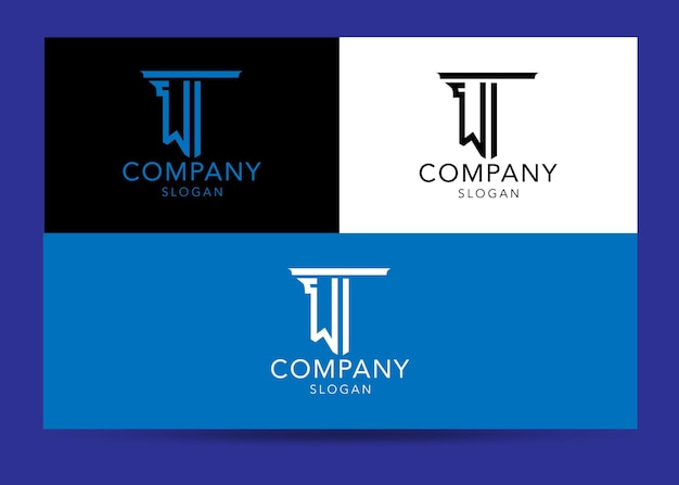 Plantilla de diseño de logotipo wi de letra inicial de monograma moderno
