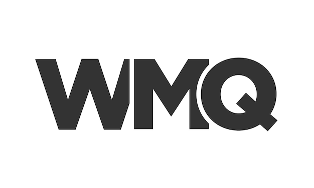 plantilla de diseño de logotipo de WMQ con texto en negrita fuerte y moderno logotipo vectorial basado inicial con tipografía simple y minimalista identidad de empresa de moda