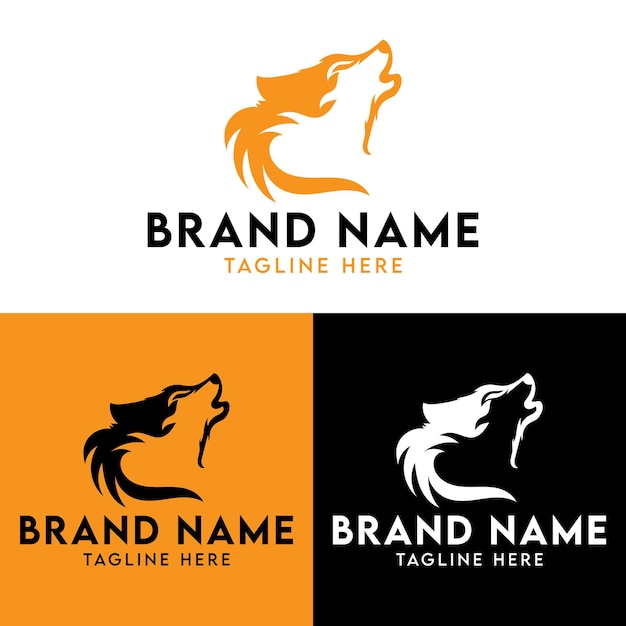 plantilla de diseño de logotipo de Wolf de vector libre