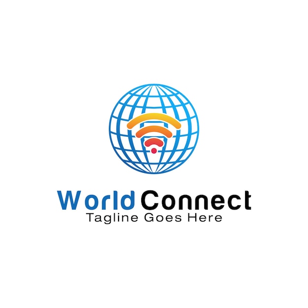 Plantilla de diseño de logotipo de world connect