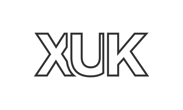 Vector plantilla de diseño de logotipo de xuk con texto en negrita fuerte y moderno logotipo vectorial basado en inicial con tipografía simple y minimalista identidad de empresa de moda