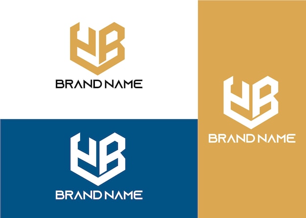 Plantilla de diseño de logotipo yb de letra inicial de monograma moderno