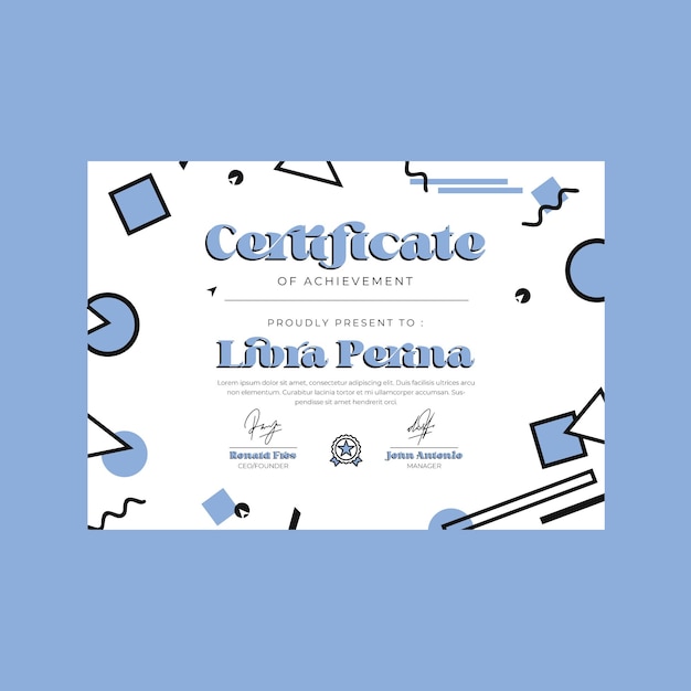 plantilla de diseño de logros creativos de certificados