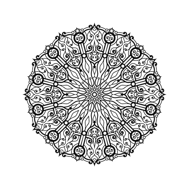 Plantilla de diseño de mandala con fondo blanco