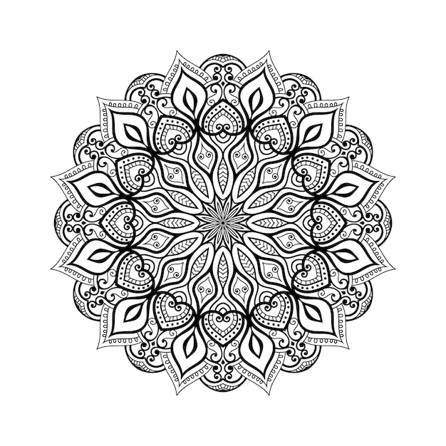 Plantilla de diseño de mandala con fondo blanco