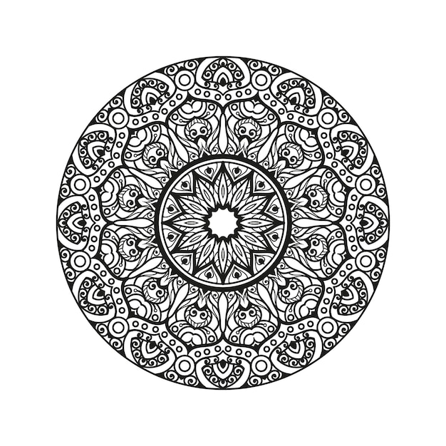 Plantilla de diseño de mandala con fondo blanco