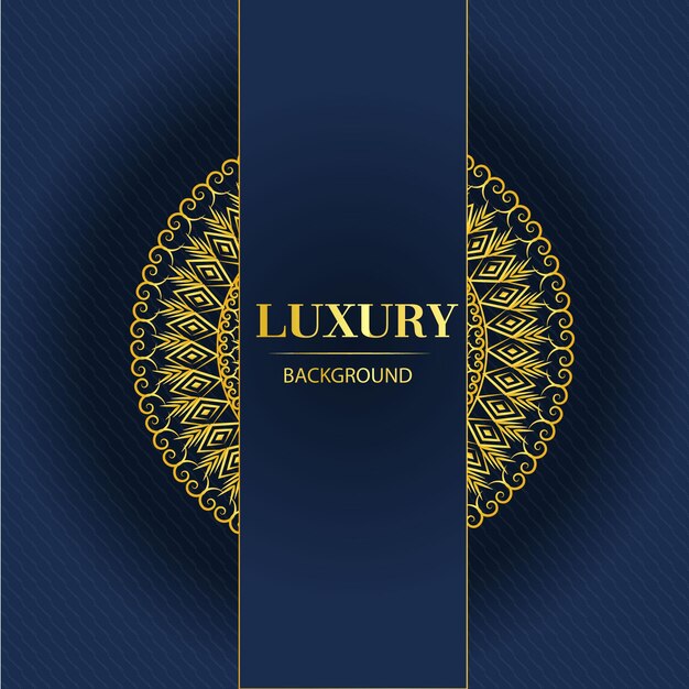 Plantilla de diseño de mandala de lujo de color dorado Vector Premium
