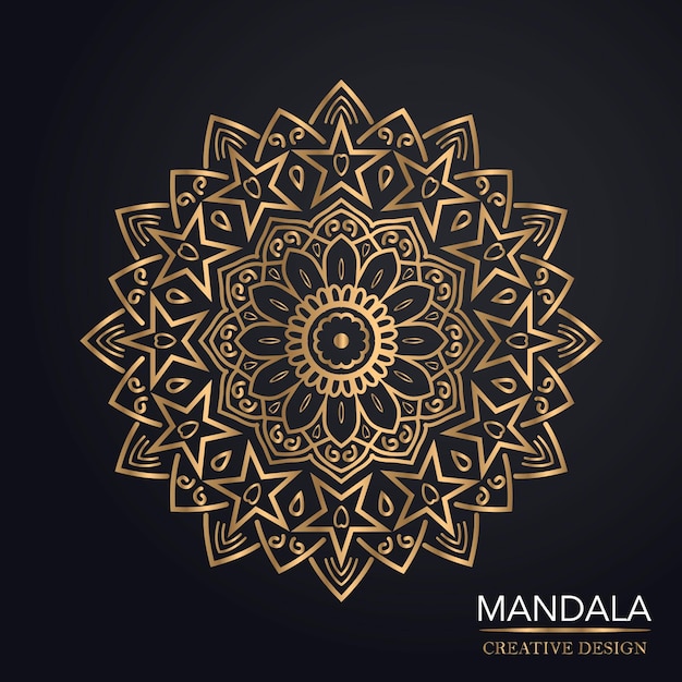 Plantilla de diseño de mandala de lujo y creativa