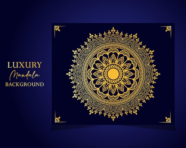 Plantilla de diseño de mandala de lujo Diseño de vector de arte de fondo de mandala