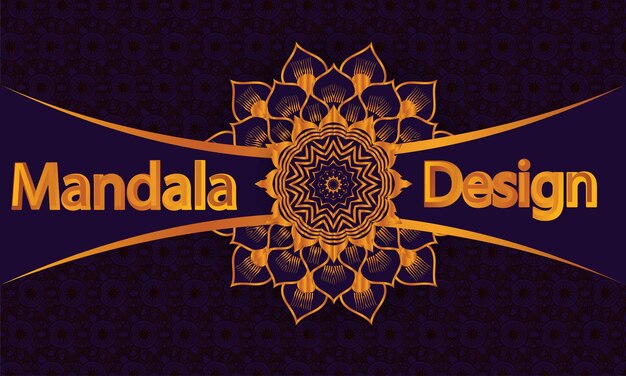 Plantilla de diseño de mandala de lujo e ilustración vectorial del ornamento mehndi