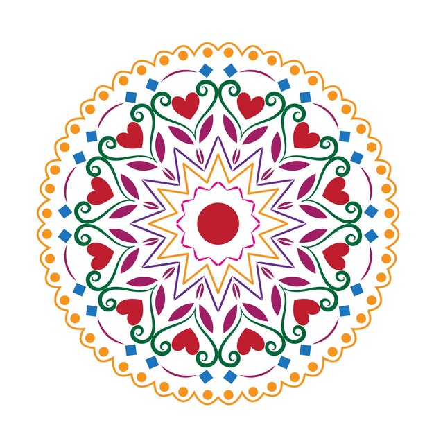 plantilla de diseño de mandala vectorial