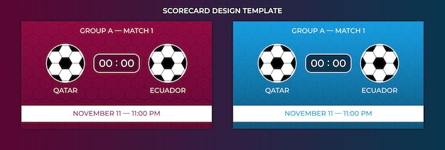 Plantilla de del marcador de la mundial de fútbol qatar 2022 | Vector Premium
