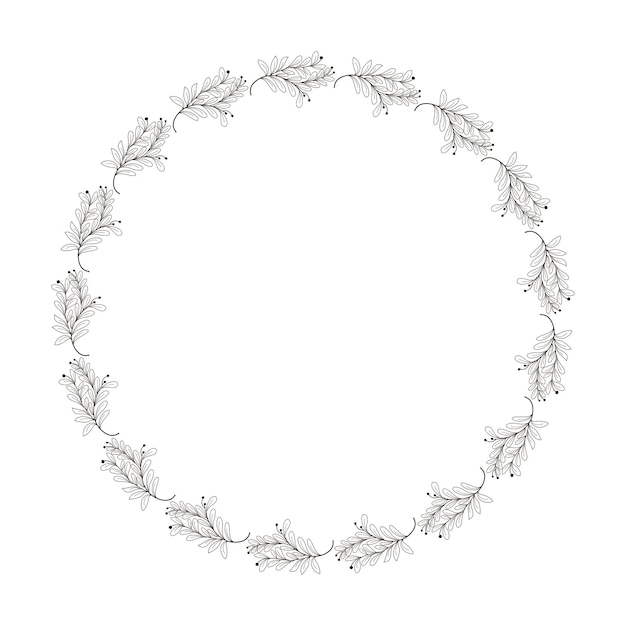 plantilla de diseño de marco floral vectorial