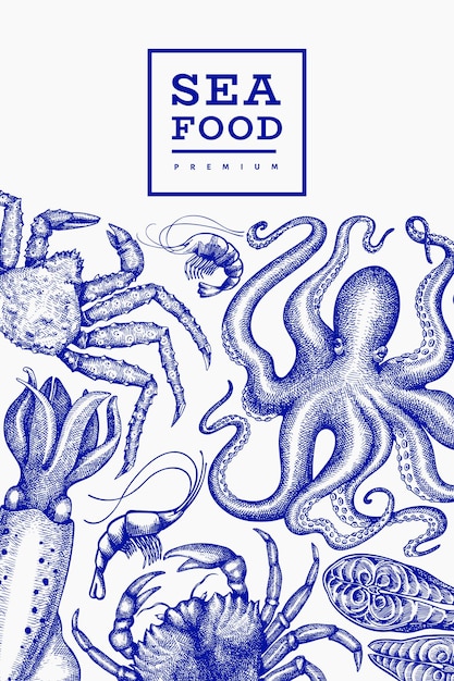 Plantilla de diseño de mariscos.