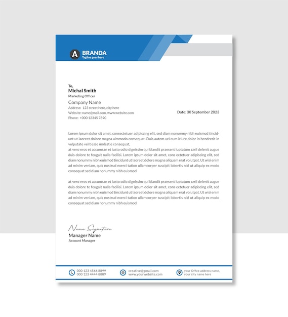 Plantilla de diseño de membrete corporativo creativo