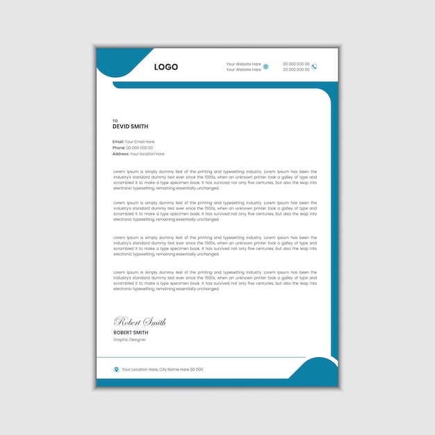 Plantilla de diseño de membrete corporativo con un diseño simple