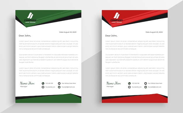 Plantilla de diseño de membrete corporativo y empresarial moderno profesional