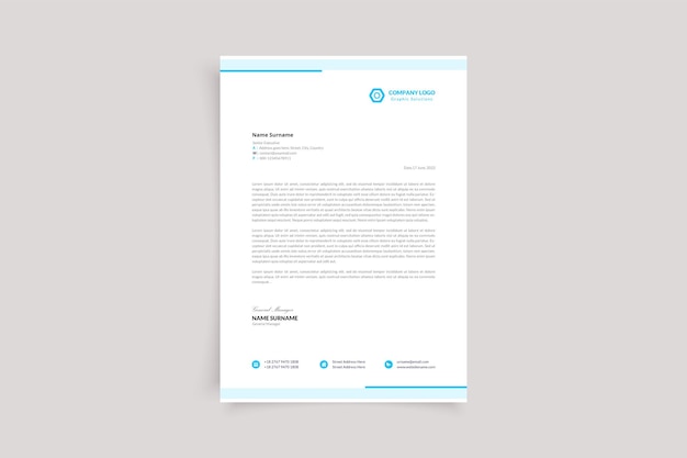 Plantilla de diseño de membrete corporativo de negocios modernos