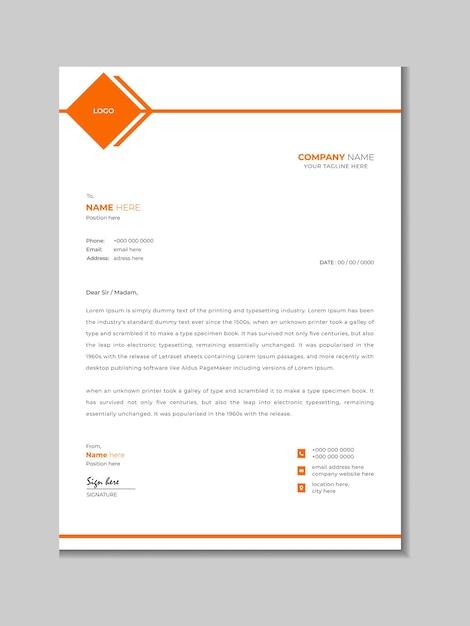 plantilla de diseño de membrete corporativo