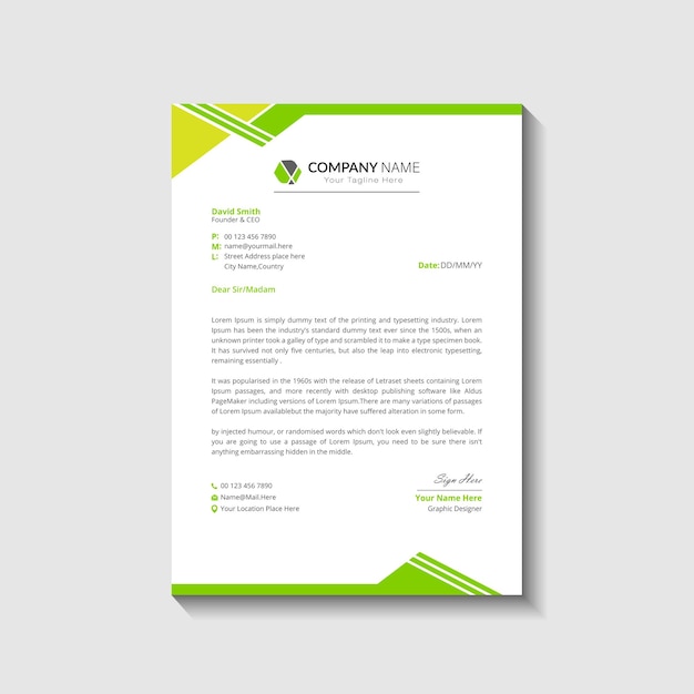 plantilla de diseño de membrete corporativo