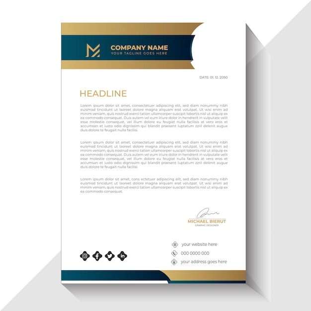Plantilla de diseño de membrete creativo