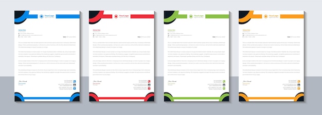 Plantilla de diseño de membrete de empresa corporativa moderna