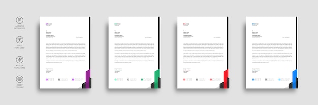 plantilla de diseño de membrete de empresa moderna