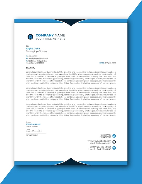 Plantilla de diseño de membrete empresarial