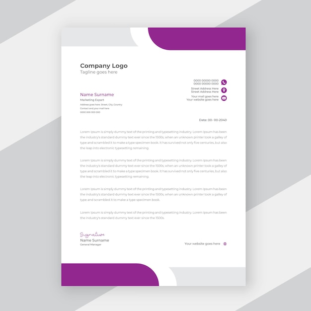 Plantilla de diseño de membrete empresarial