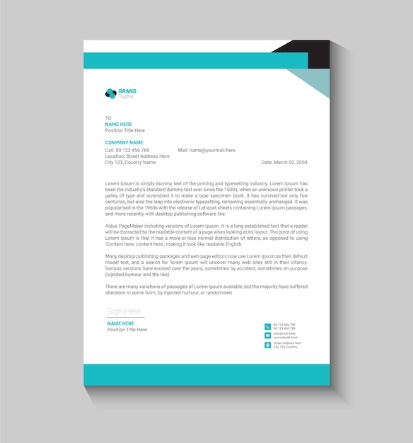 Plantilla de diseño de membrete empresarial