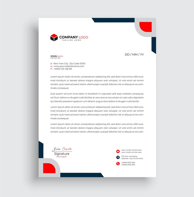 Plantilla de diseño de membrete limpio profesional de vector libre para negocios