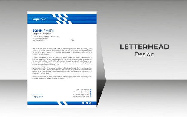 Plantilla de diseño de membrete para un membrete