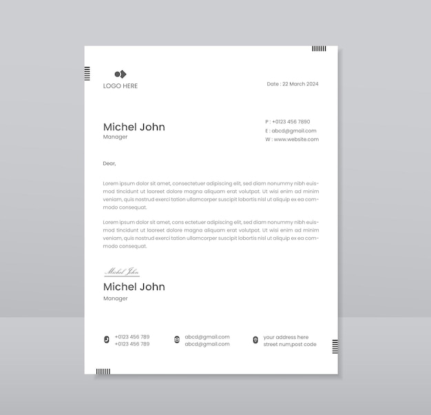Plantilla de diseño de membrete mínimo