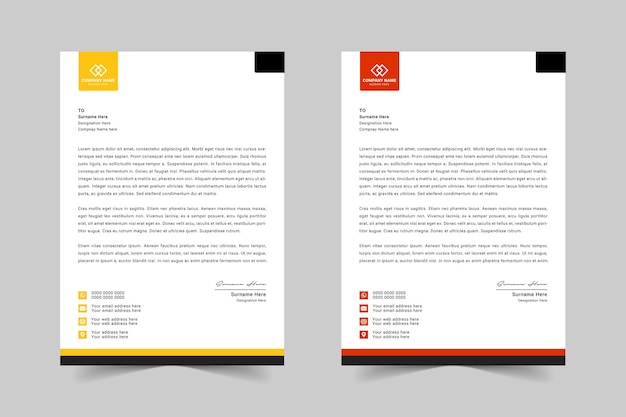 Plantilla de diseño de membrete moderna y profesional para empresas