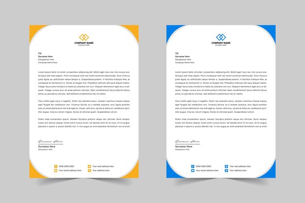 Plantilla de diseño de membrete moderna y profesional para empresas