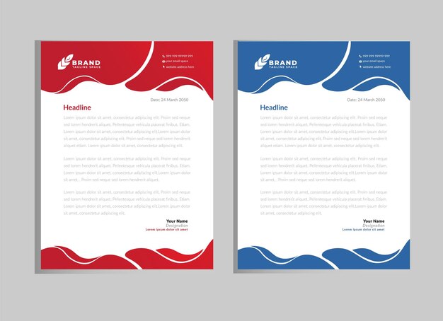 Plantilla de diseño de membrete moderno corporativo