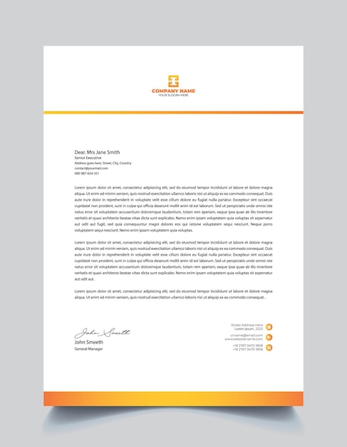 Plantilla de diseño de membrete de negocios corporativos