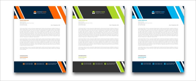 Plantilla de diseño de membrete de negocios moderno diseño de membrete colorido
