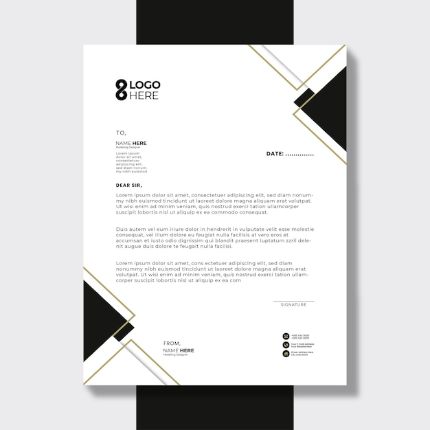 Plantilla de diseño de membrete de papelería corporativa elegante