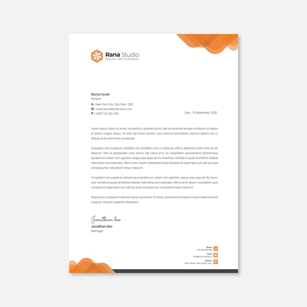 Plantilla de diseño de membrete profesional