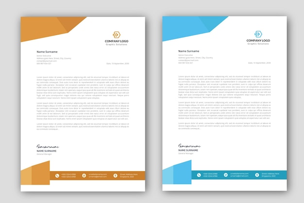 Plantilla de diseño de membrete simple y corporativo